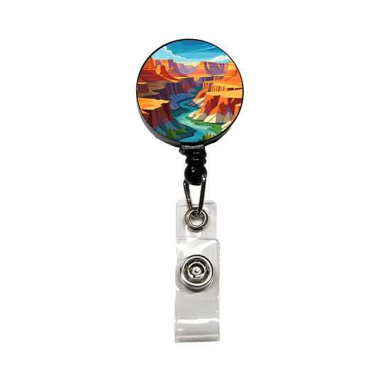 Grand Canyon Travel Retractable ID Key Card Name Tag Badge Holder with Clip