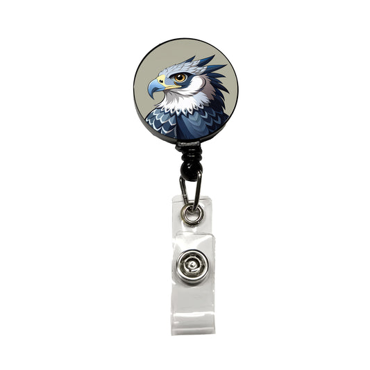 Harpy Eagle Profile Retractable ID Key Card Name Tag Badge Holder with Clip