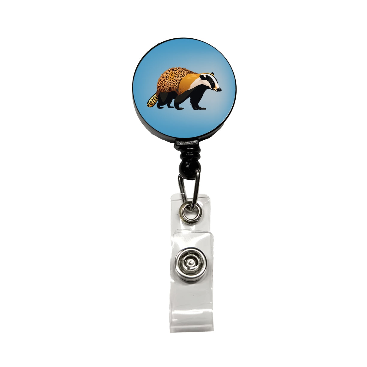 Honey Badger Walking Retractable ID Key Card Name Tag Badge Holder with Clip