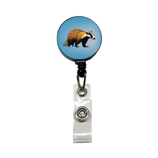 Honey Badger Walking Retractable ID Key Card Name Tag Badge Holder with Clip