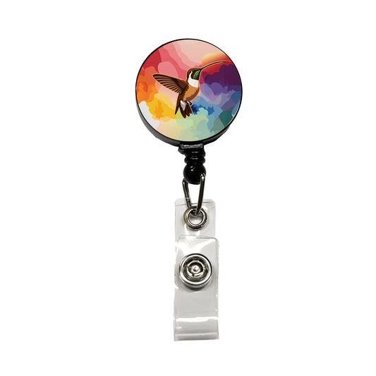 Hummingbird Brown Retractable ID Key Card Name Tag Badge Holder with Clip