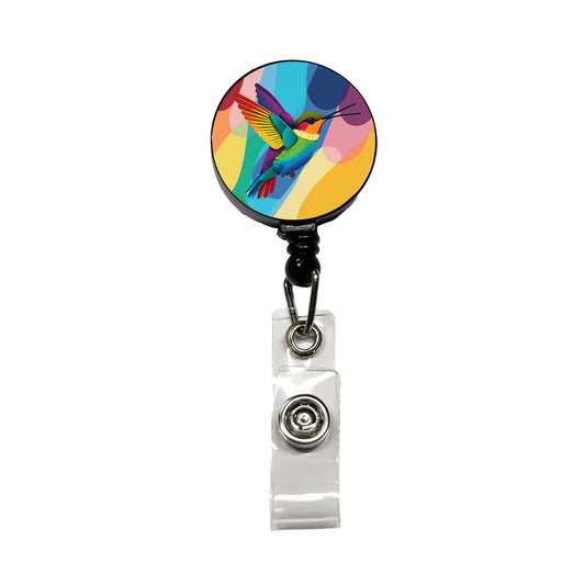 Hummingbird Rainbow Retractable ID Key Card Name Tag Badge Holder with Clip