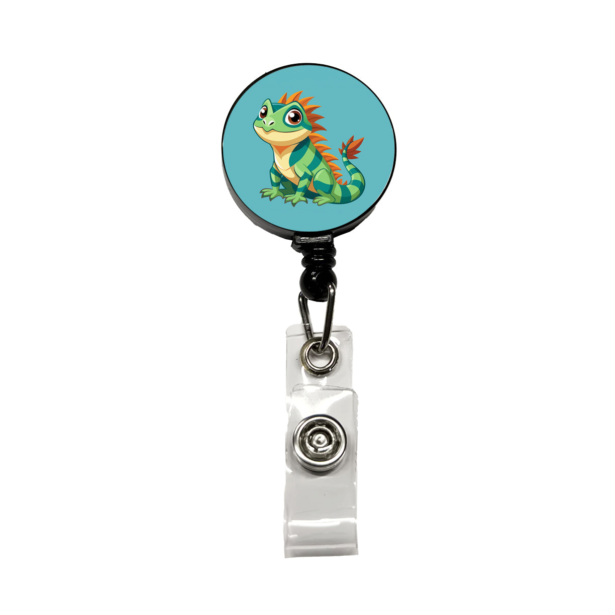 Iguana Lizard Cute Retractable ID Key Card Name Tag Badge Holder with Clip