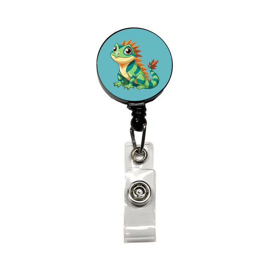 Iguana Lizard Cute Retractable ID Key Card Name Tag Badge Holder with Clip