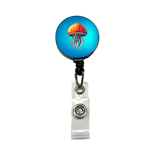 Jellyfish Jelly Fish Colorful Retractable ID Key Card Name Tag Badge Holder with Clip