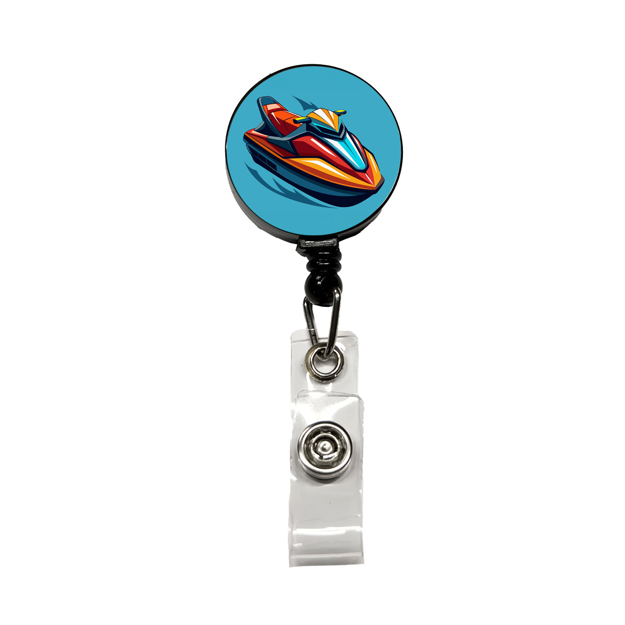 Jet Ski Water Sport Retractable ID Key Card Name Tag Badge Holder with Clip