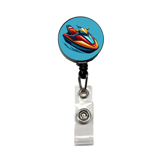 Jet Ski Water Sport Retractable ID Key Card Name Tag Badge Holder with Clip