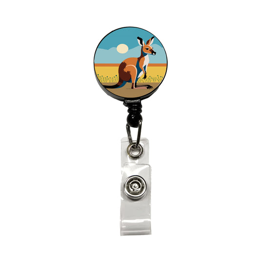 Kangaroo Australia Retractable ID Key Card Name Tag Badge Holder with Clip