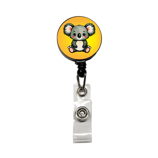 Koala Cute Watercolor Retractable ID Key Card Name Tag Badge Holder with Clip