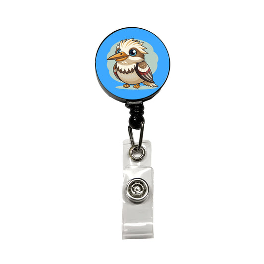 Kookaburra Bird Cute Retractable ID Key Card Name Tag Badge Holder with Clip
