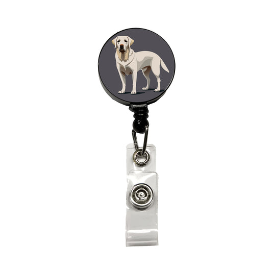 Labrador Retriever Dog Standing Retractable ID Key Card Name Tag Badge Holder with Clip