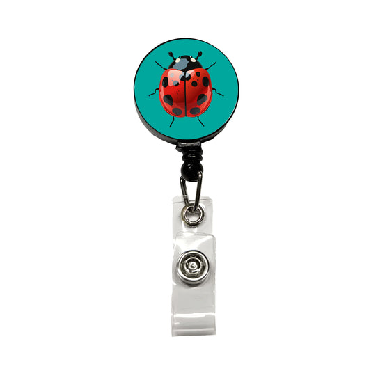 Ladybug Pretty Retractable ID Key Card Name Tag Badge Holder with Clip