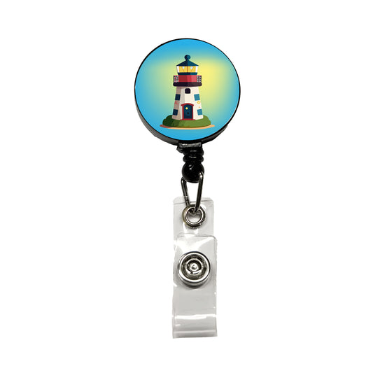 Lighthouse Light House Landmark Ocean Retractable ID Key Card Name Tag Badge Holder with Clip