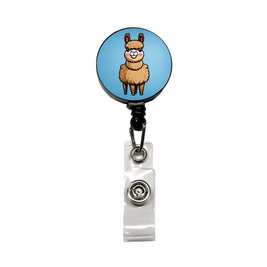 Llama Cute Retractable ID Key Card Name Tag Badge Holder with Clip