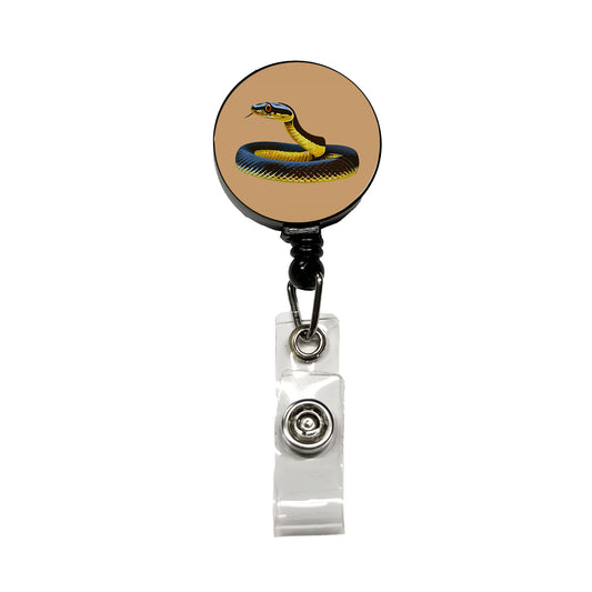 Mamba Snake Coiled Retractable ID Key Card Name Tag Badge Holder with Clip