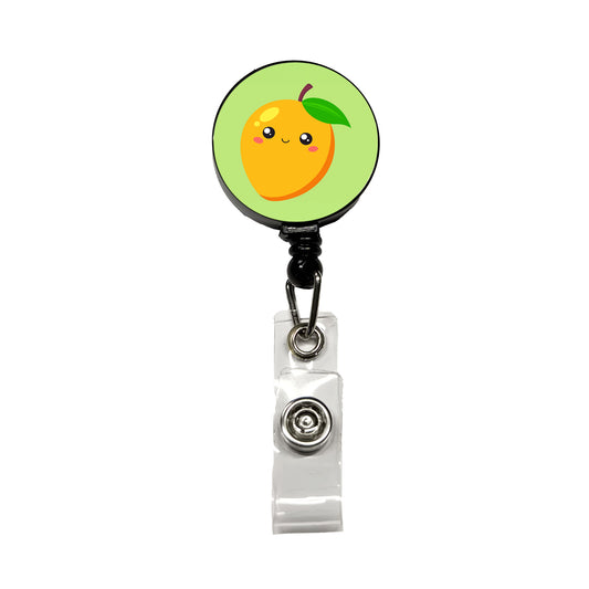 Mango Cute Happy Fruit Retractable ID Key Card Name Tag Badge Holder with Clip