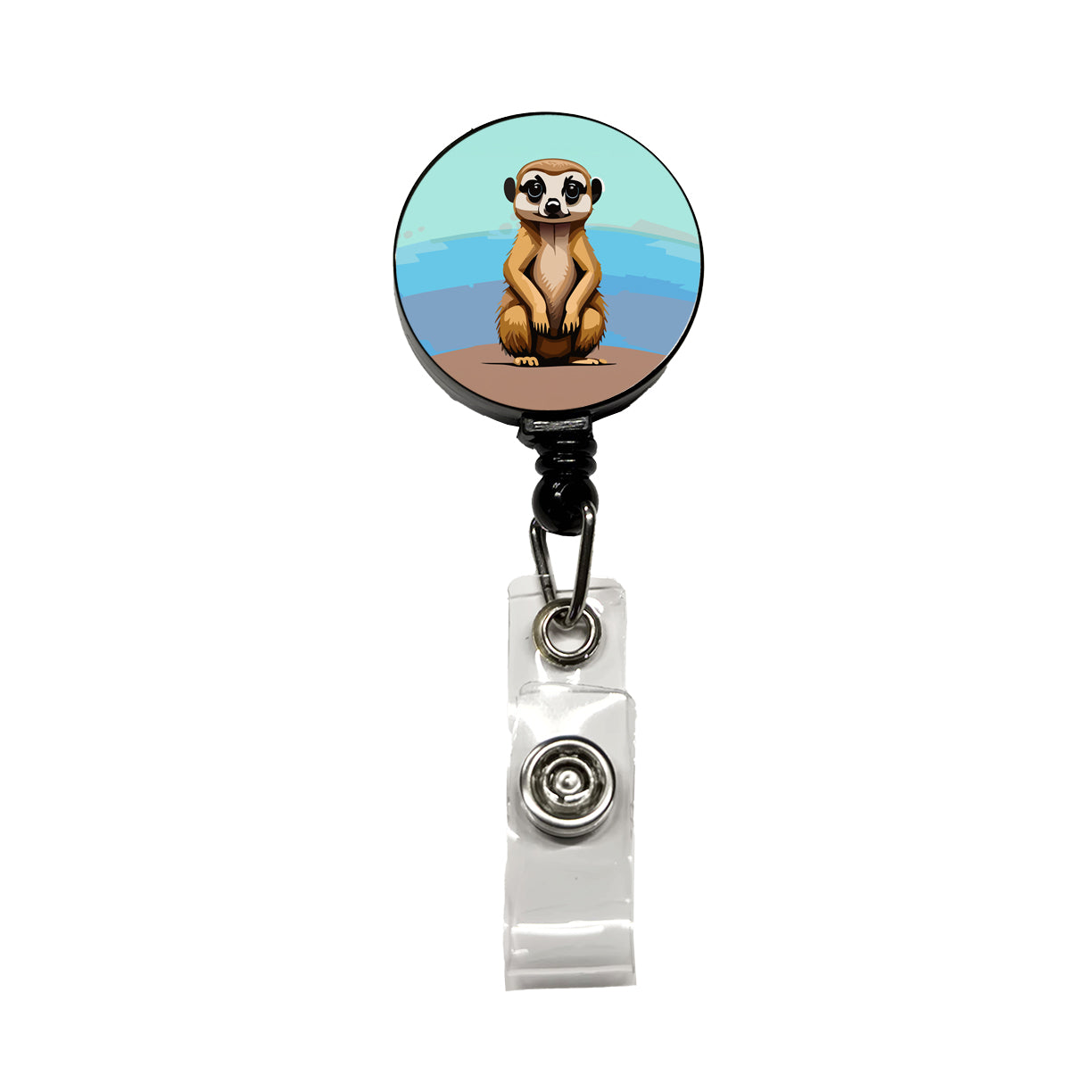 Meerkat Animal Cute Retractable ID Key Card Name Tag Badge Holder with Clip