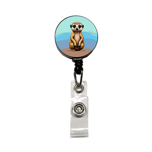 Meerkat Animal Cute Retractable ID Key Card Name Tag Badge Holder with Clip