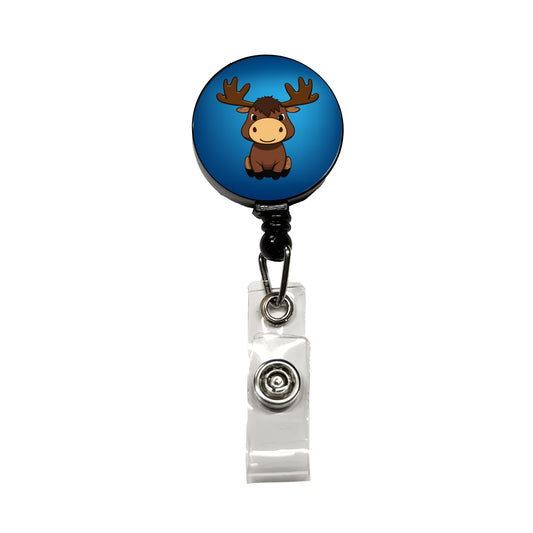 Moose Cute Retractable ID Key Card Name Tag Badge Holder with Clip