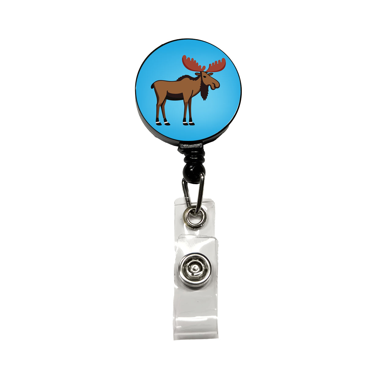 Moose Profile Retractable ID Key Card Name Tag Badge Holder with Clip