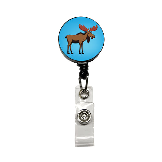 Moose Profile Retractable ID Key Card Name Tag Badge Holder with Clip
