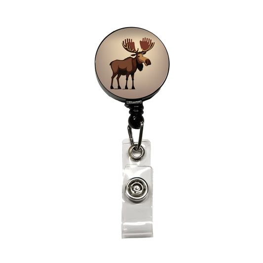 Moose Standing Retractable ID Key Card Name Tag Badge Holder with Clip