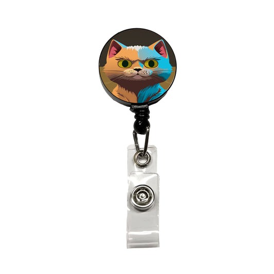 Munchkin Cat Colorful Retractable ID Key Card Name Tag Badge Holder with Clip