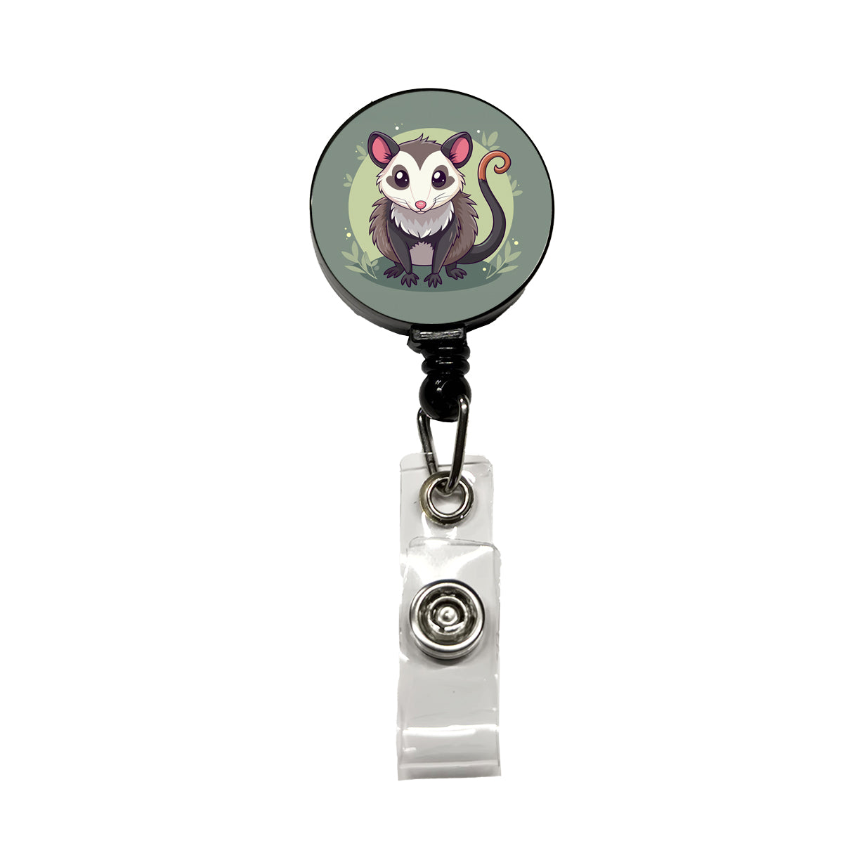Opossum Cute Animal Retractable ID Key Card Name Tag Badge Holder with Clip