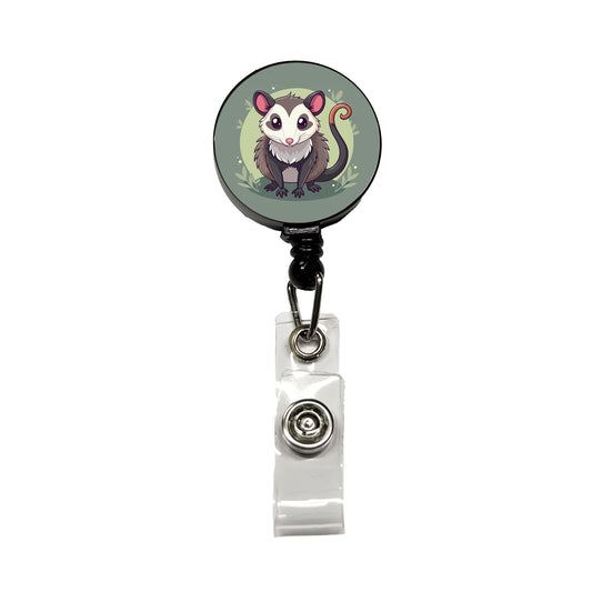 Opossum Cute Animal Retractable ID Key Card Name Tag Badge Holder with Clip