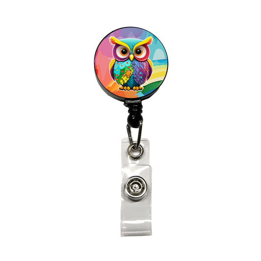 Owl Colorful Retractable ID Key Card Name Tag Badge Holder with Clip