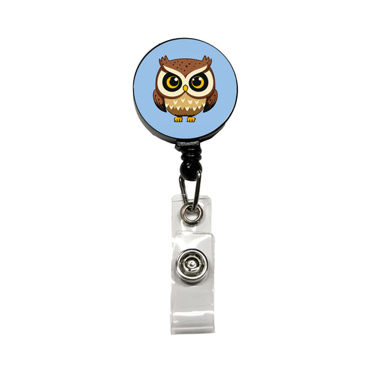 Owl Cute Short Retractable ID Key Card Name Tag Badge Holder with Clip