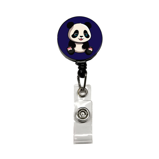 Panda Cute Smiling Retractable ID Key Card Name Tag Badge Holder with Clip