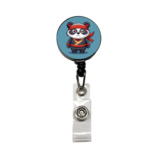 Panda Ninja Retractable ID Key Card Name Tag Badge Holder with Clip