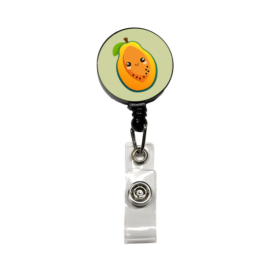 Papaya Cute Happy Fruit Retractable ID Key Card Name Tag Badge Holder with Clip