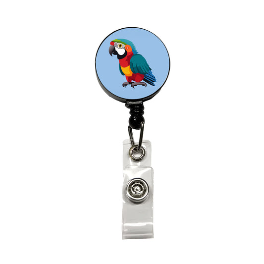 Parrot Bird Colorful Retractable ID Key Card Name Tag Badge Holder with Clip