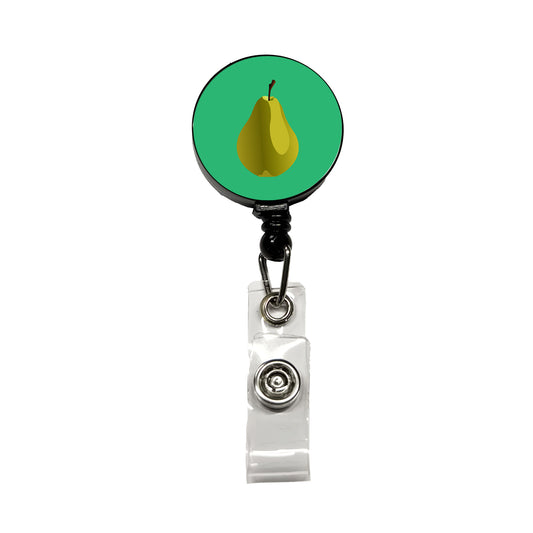 Pear Fruit Retractable ID Key Card Name Tag Badge Holder with Clip