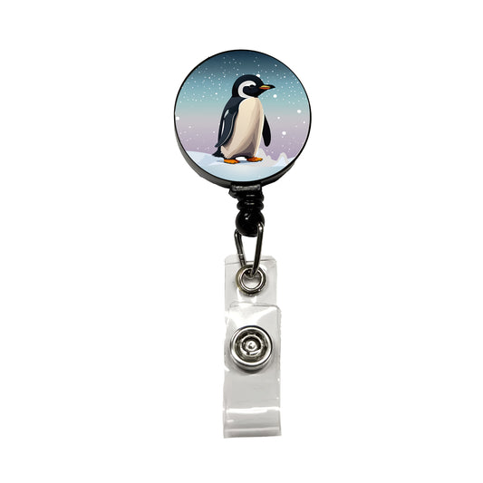 Penguin Cute Snow Retractable ID Key Card Name Tag Badge Holder with Clip