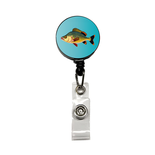 Perch Fish Colorful Fishing Retractable ID Key Card Name Tag Badge Holder with Clip