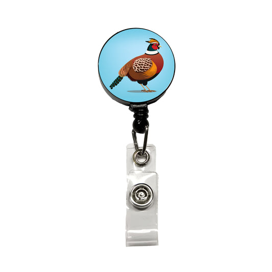 Pheasant Bird Hunting Retractable ID Key Card Name Tag Badge Holder with Clip