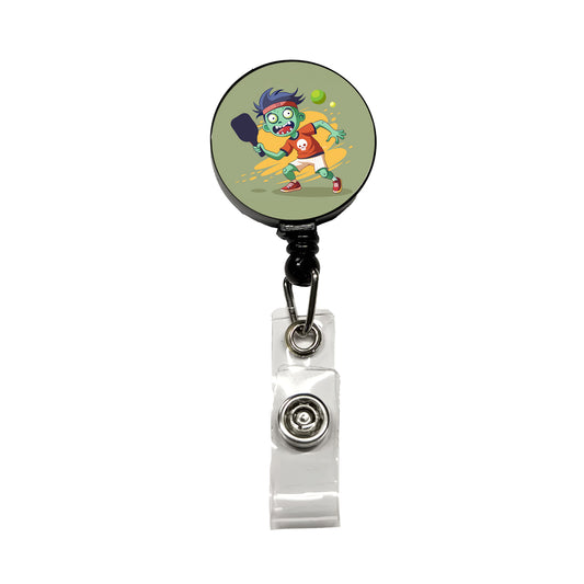 Pickleball Zombie Retractable ID Key Card Name Tag Badge Holder with Clip