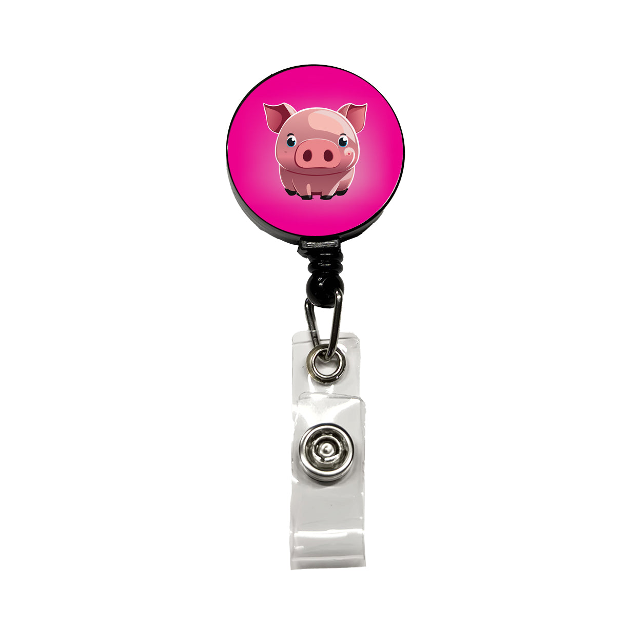 Pig Cute Retractable ID Key Card Name Tag Badge Holder with Clip