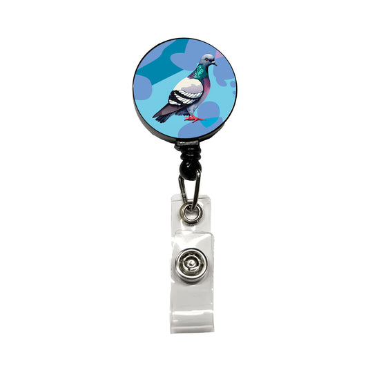 Pigeon Bird Watercolor Retractable ID Key Card Name Tag Badge Holder with Clip