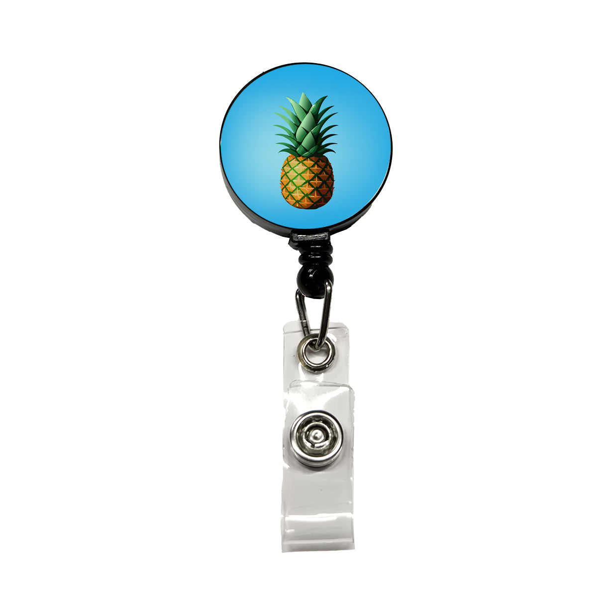 Pineapple Tropical Fruit Retractable ID Key Card Name Tag Badge Holder with Clip