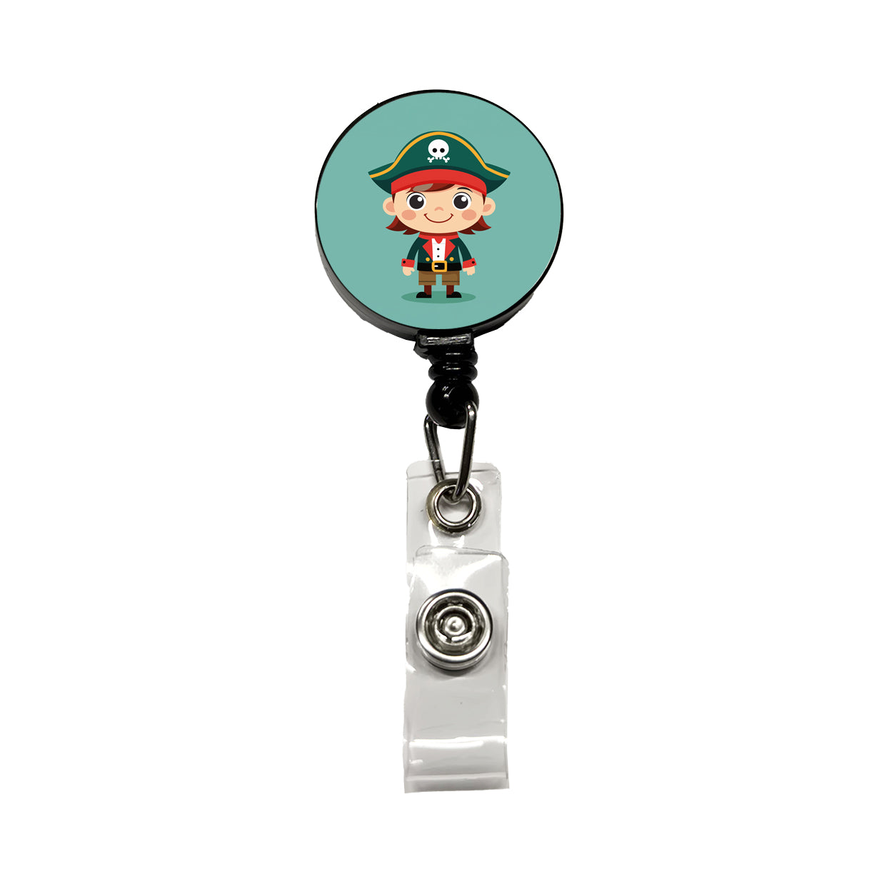 Pirate Cute Retractable ID Key Card Name Tag Badge Holder with Clip