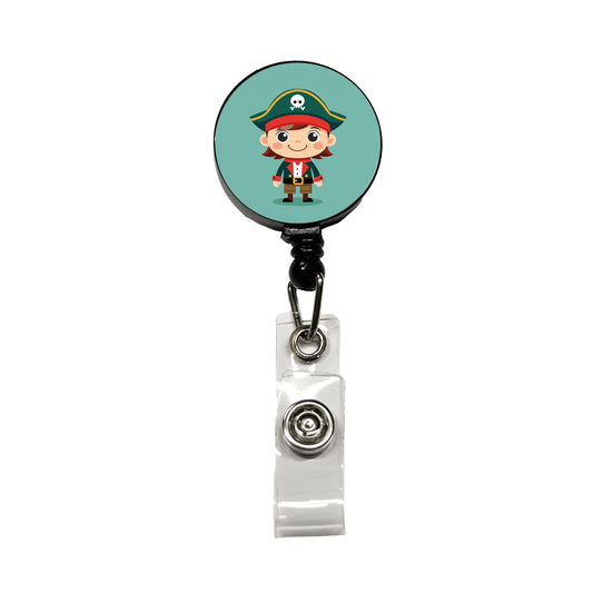 Pirate Cute Retractable ID Key Card Name Tag Badge Holder with Clip