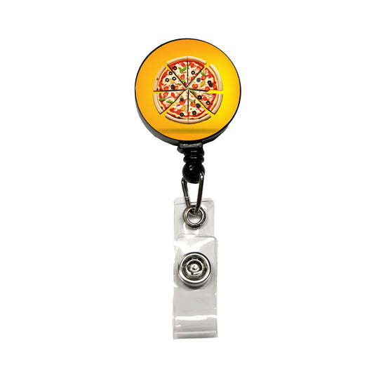 Pizza Sliced Retractable ID Key Card Name Tag Badge Holder with Clip