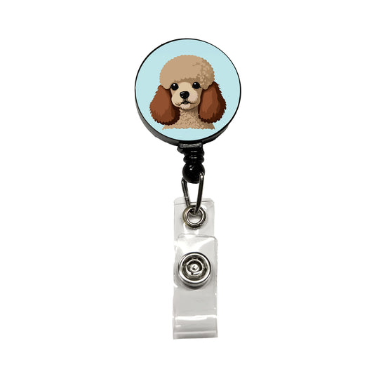 Poodle Head Cute Retractable ID Key Card Name Tag Badge Holder with Clip