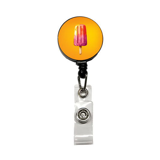 Popsicle Colorful Summer Dessert Retractable ID Key Card Name Tag Badge Holder with Clip