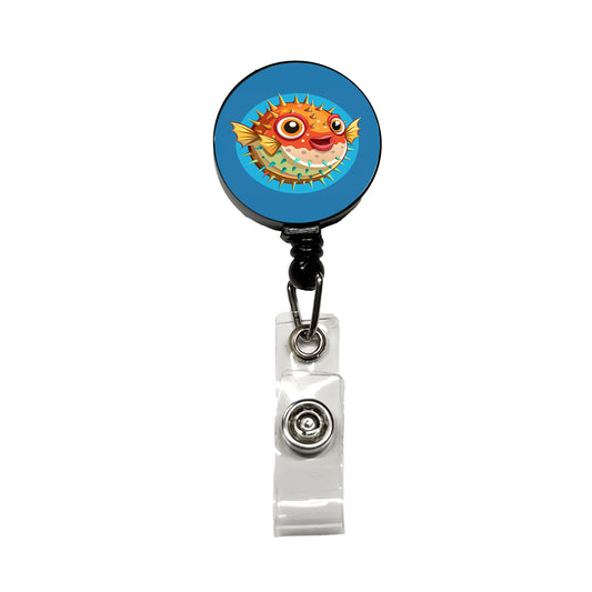 Pufferfish Cute Retractable ID Key Card Name Tag Badge Holder with Clip