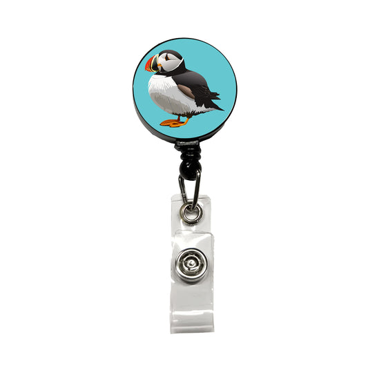 Puffin Seabird Bird Retractable ID Key Card Name Tag Badge Holder with Clip